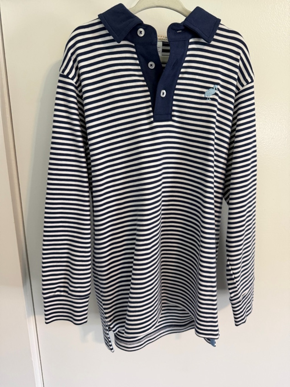 Boys Beaufort Bonnet Company Navy and White Striped Polo